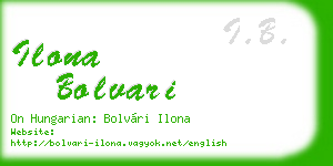 ilona bolvari business card